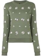 Versus Lion Head Stud Sweatshirt, Women's, Size: Xs, Green, Cotton/metal