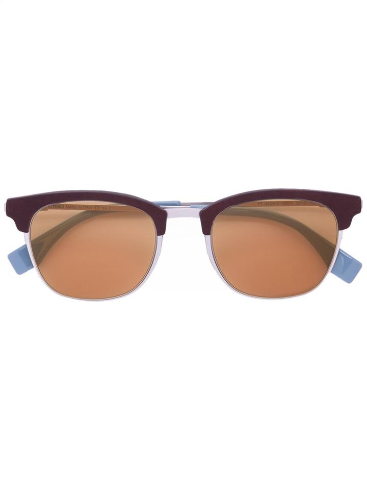 Fendi - 'qbic' Sunglasses - Men - Acetate/metal - One Size, Brown, Acetate/metal