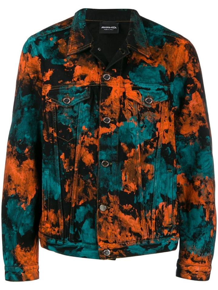 Mauna Kea Paint Printed Denim Jacket - Blue