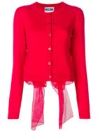 Moschino Voile Bow Cardigan - Red
