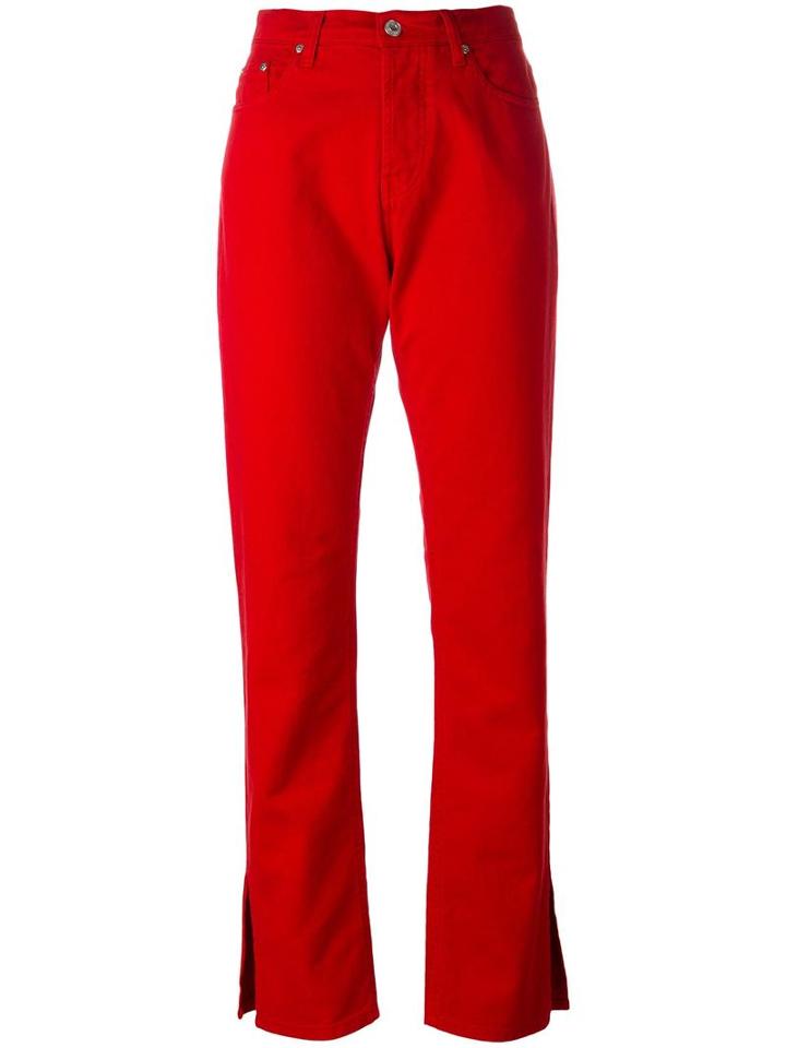 Msgm Straight Jeans, Women's, Size: 42, Red, Cotton