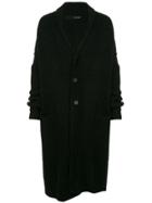 Isabel Benenato Rib Knit Long Cardigan - Black