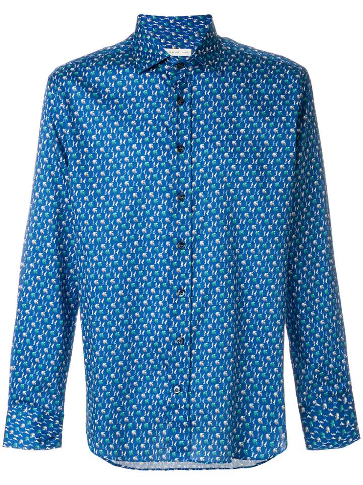 Etro Micro Print Classic Shirt - Blue