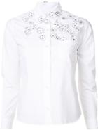 Jimi Roos Floral Embroidered Detail Shirt, Women's, Size: Medium, White, Cotton