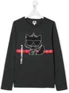 Karl Lagerfeld Kids Teen Choupette Print Sweatshirt - Grey
