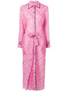 Victoria Victoria Beckham Long Checked Shirt Dress - Pink