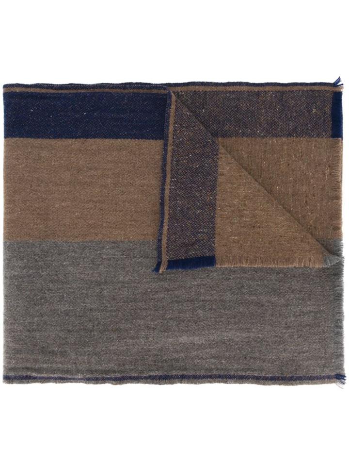 Eleventy Colour Block Scarf, Men's, Cashmere