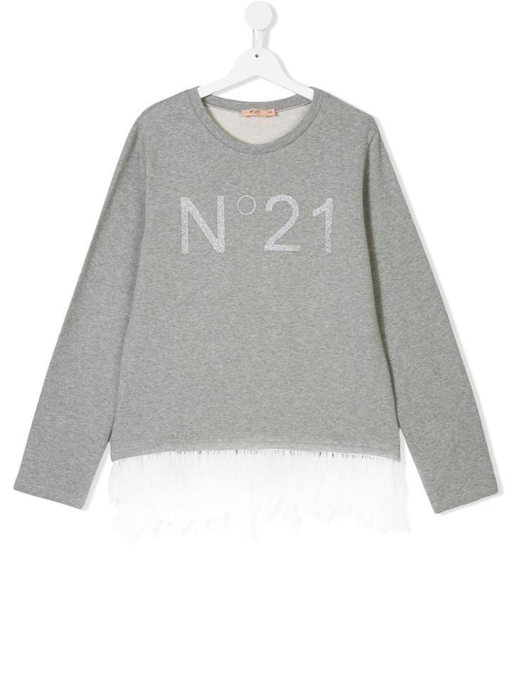 No21 Kids Teen Logo Sweatshirt - Grey