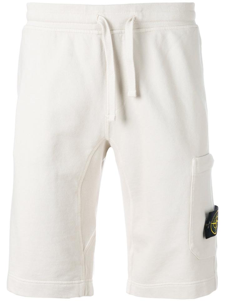 Stone Island Logo Knee-length Shorts - Nude & Neutrals