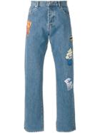 Kenzo Badge Appliquéd Jeans - Blue