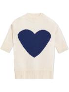 Burberry Kids Heart Intarsia Wool Cashmere Sweater Dress - Neutrals
