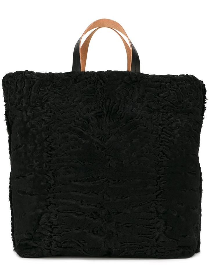 Marni Large Fur Tote, Women's, Black