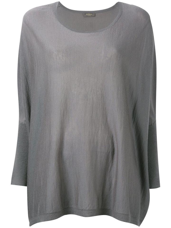 N.peal - Pleated Jumper - Women - Cashmere - One Size, Women's, Grey, Cashmere