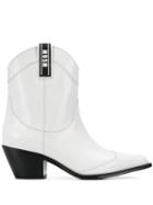 Msgm Pointed-toe Cowboy Boots - White