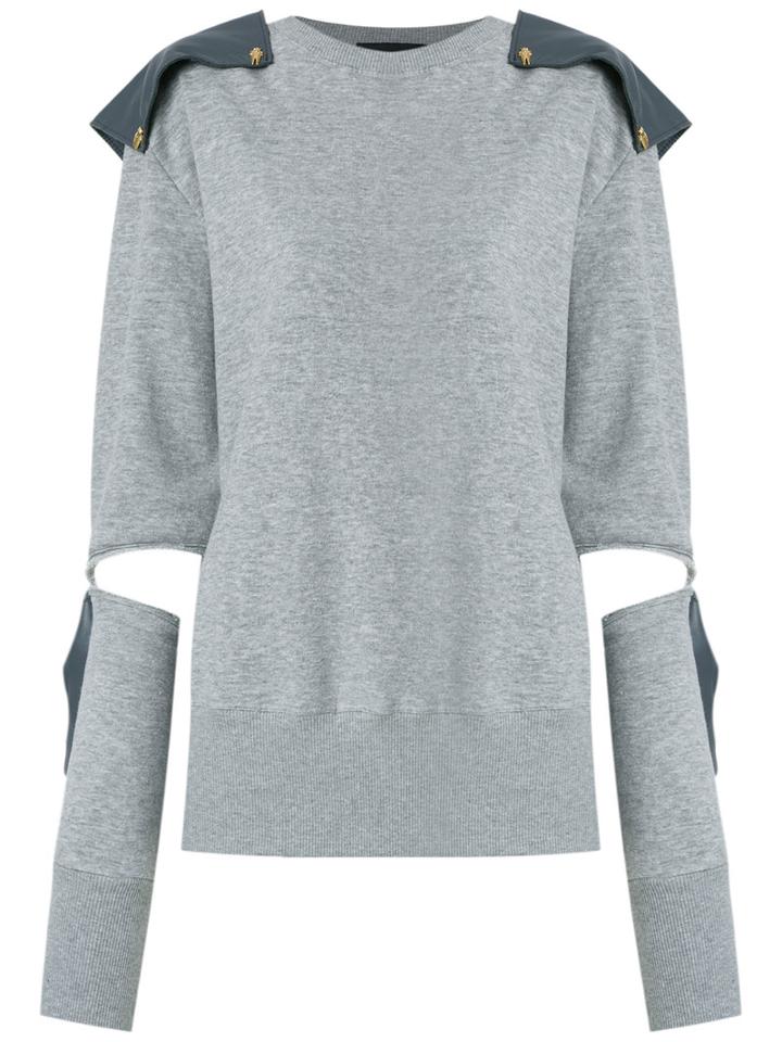 Andrea Bogosian Cut Out Details Sweatshirt, Women's, Size: Pp, Grey, Cotton/polyester