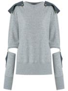 Andrea Bogosian Cut Out Details Sweatshirt, Women's, Size: Pp, Grey, Cotton/polyester