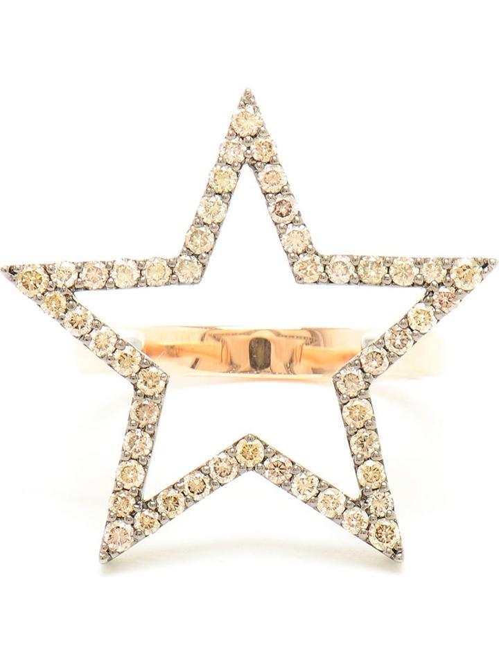 Rosa De La Cruz 18kt Rose Gold And Black Diamond Ring