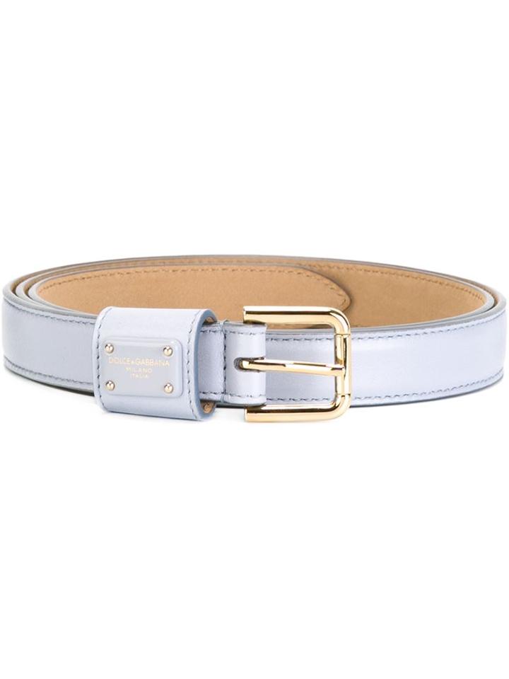 Classic Belt, Women's, Size: 90, Blue, Leather, Dolce & Gabbana