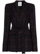 Rosie Assoulin Intarsia Pattern Belted Wool Blazer - Red