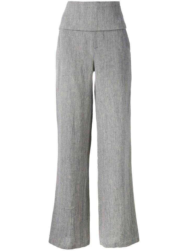 Société Anonyme Smoking Palace Wide-leg Trousers, Women's, Size: 46, Grey, Linen/flax