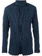 Issey Miyake High Neck Creased Jacket, Men's, Size: 3, Blue, Polyester