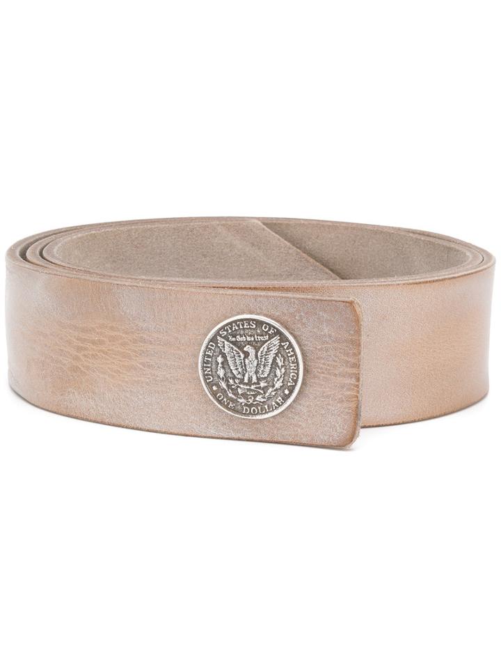 Eleventy Logo Stamp Belt, Women's, Size: 90, Nude/neutrals, Leather