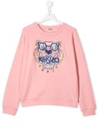 Kenzo Kids Teen Tiger Embroidered Sweatshirt - Pink
