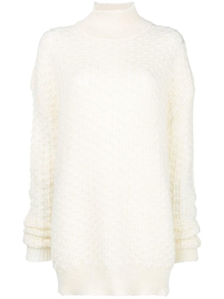 Jil Sander Oversized Open-knit Sweater - White