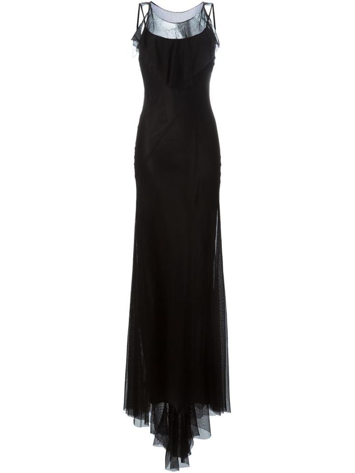 Maison Margiela Layered Sleeveless Evening Dress, Women's, Size: 42, Black, Cotton/viscose