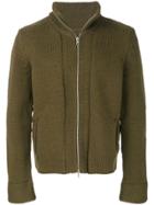 Maison Margiela Knitted Zip Front Cardigan - Green