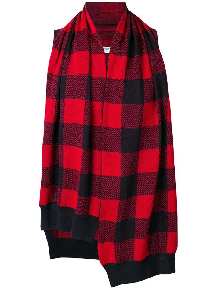 Lucio Vanotti Checked Draped Pullover - Red