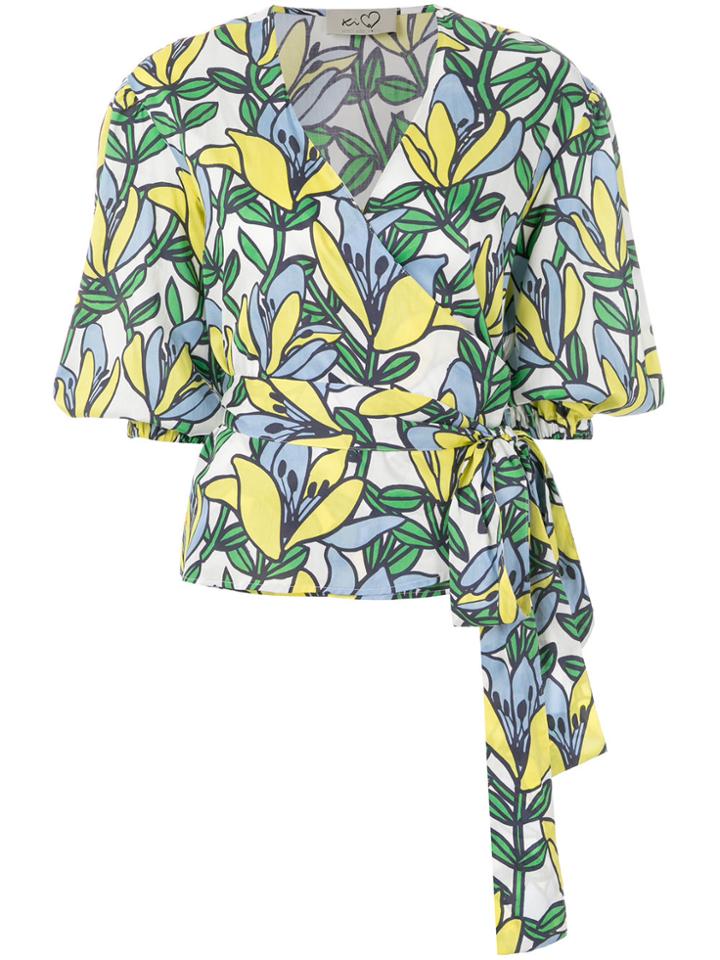 Ki6 Printed Wrap Top - Multicolour