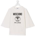 Moschino Kids Question Mark Logo Print Top - White