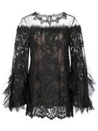 Marchesa Ruffle Sleeve Blouse - Black