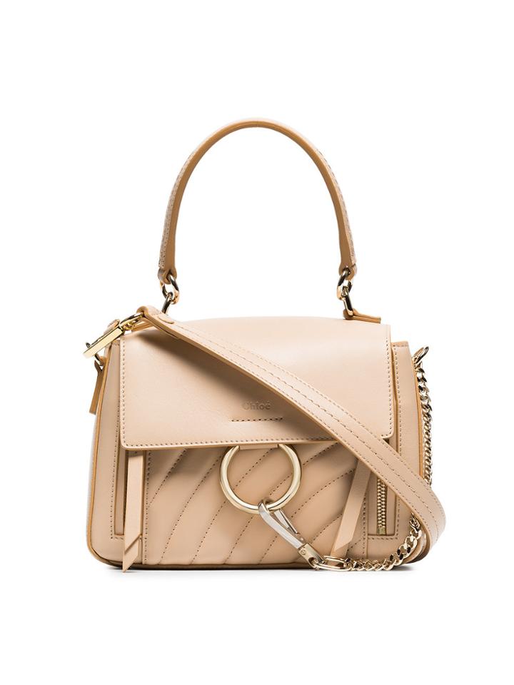 Chloé Pink Faye Day Mini Quilted Leather Shoulder Bag - Nude &