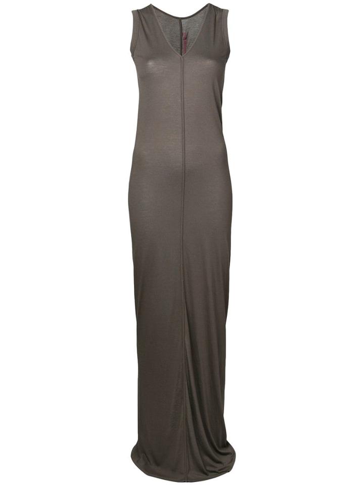 Rick Owens Lilies V-neck Maxi Dress - Grey
