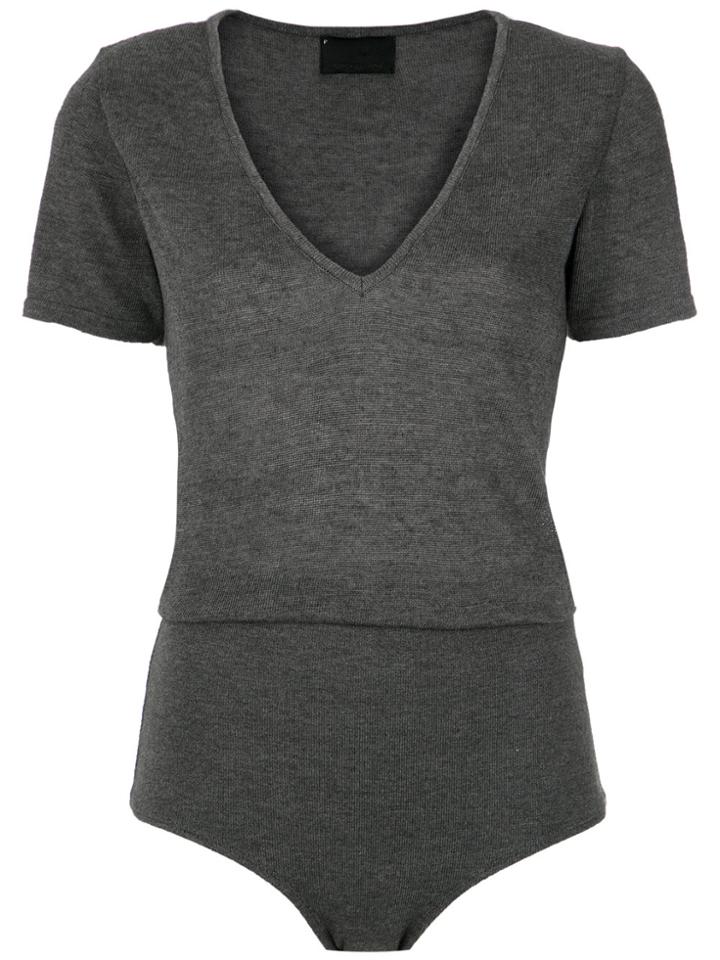Andrea Bogosian Short Sleeves Bodysuit - Grey