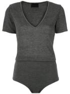 Andrea Bogosian Short Sleeves Bodysuit - Grey