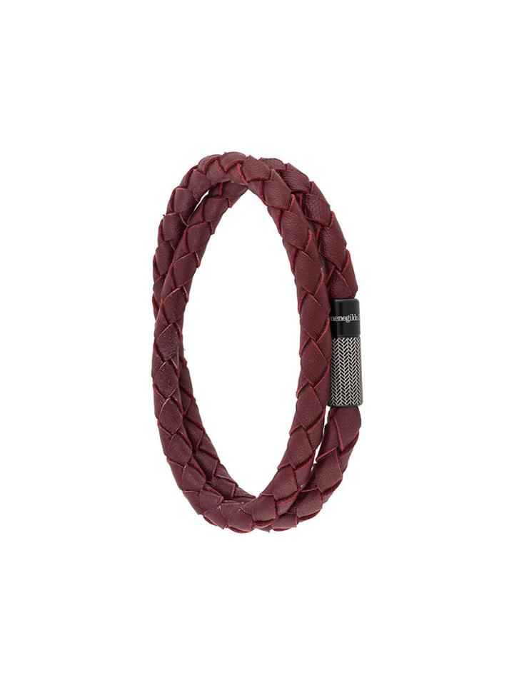 Ermenegildo Zegna Braided Leather Bracelet - Red