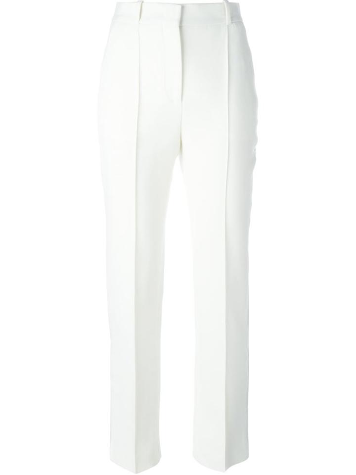 Givenchy High Waisted Tailored Trousers, Women's, Size: 36, White, Silk/cotton/wool