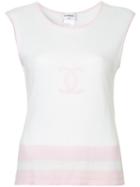 Chanel Pre-owned Interlocking Cc Sleeveless T-shirt - White