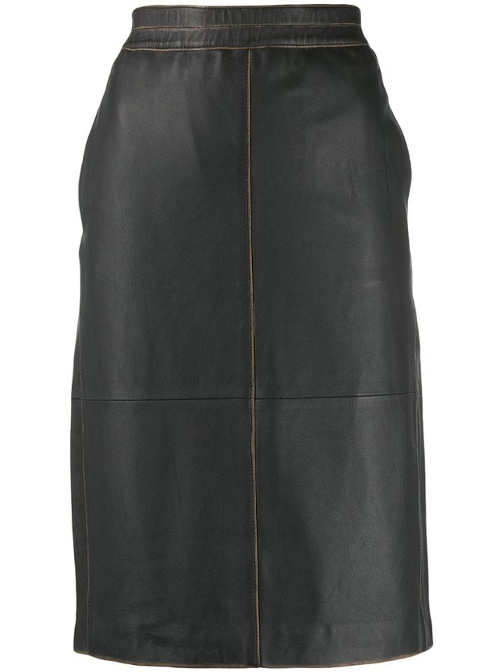 Luisa Cerano Stitch Detail Pencil Skirt - Grey