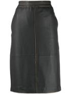 Luisa Cerano Stitch Detail Pencil Skirt - Grey