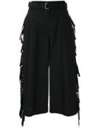 Sacai Fringe Cropped Trousers - Black