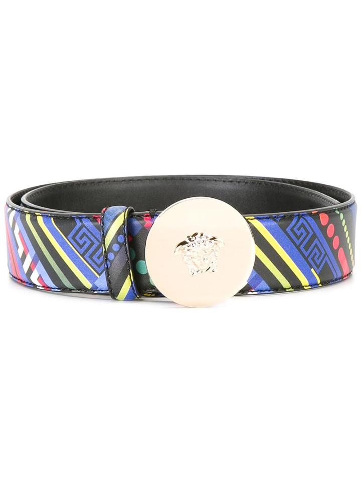 Versace Energy Wave (blue) Medusa Buckle Belt, Women's, Size: 95, Leather