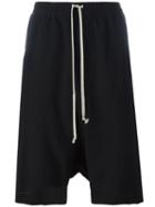 Rick Owens Drop-crotch Shorts, Men's, Size: 52, Black, Polyester/spandex/elastane/wool