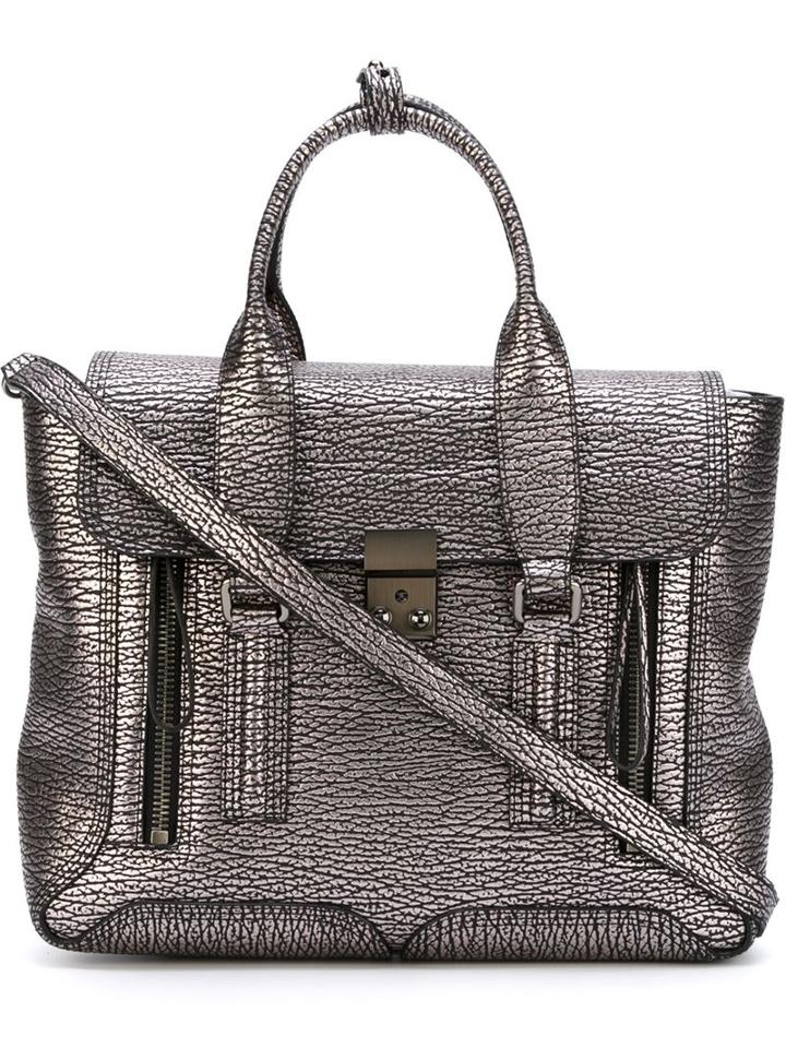 3.1 Phillip Lim Medium Pashli Satchel, Women's, Grey, Calf Leather