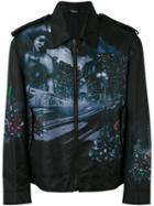 Lanvin Printed Jacket, Men's, Size: 48, Black, Cotton/polyamide/viscose