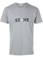 Stone Island Logo Print T-shirt, Men's, Size: Xl, Grey, Cotton