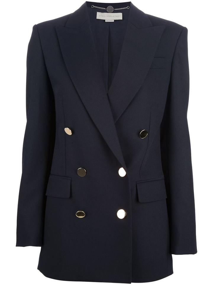 Stella Mccartney Double-breasted Blazer, Women's, Size: 42, Blue, Wool